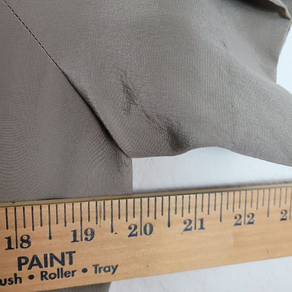 Vintage Talbots 100% Silk Faux Wrap Dress Sz 10 Taupe Short Sleeves Career READ - Picture 12 of 14